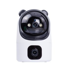   Aranyos otthoni beltéri kétlencsés 5MP intelligens kamera Wifi PTZ IP 