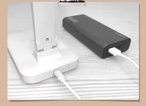 Állítható fényerejű érintőképernyős LED lámpa, USB-n újratölthető, szemvédelemmel, összecsukható asztali