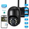 2MP HD fekete WiFi PTZ IP kamera kültéri otthoni biztonsági kamera automatikus követés iCsee APP