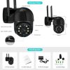 2MP HD fekete WiFi PTZ IP kamera kültéri otthoni biztonsági kamera automatikus követés iCsee APP