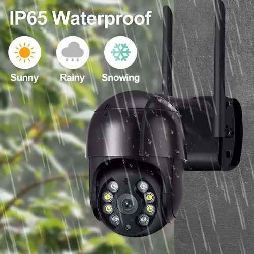 2MP HD fekete WiFi PTZ IP kamera kültéri otthoni biztonsági kamera automatikus követés iCsee APP