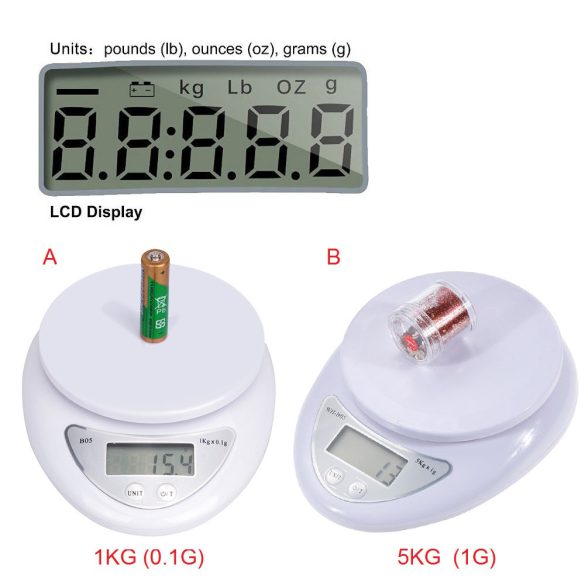 5kg /1g digitális konyhai élelmiszer diéta postai mérleg elektronikus mérleg mérleg súlymérő LED elektronikus WH-B05