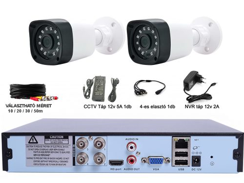2 MINI AHD KAMERA RENDSZER KÜLTÉRI / BELTÉRI 2MP, H.265+, IR 30M, VIZÁLLÓ