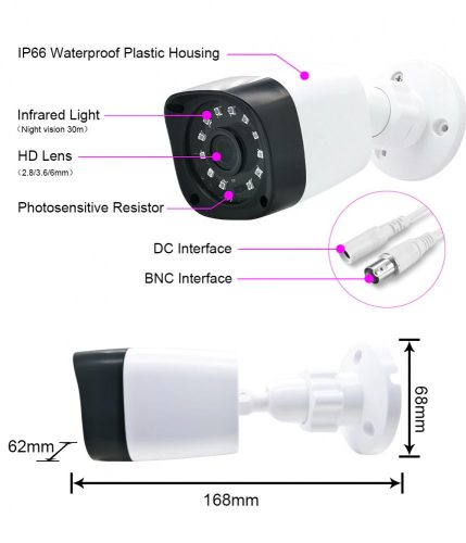 2 MINI AHD KAMERA RENDSZER KÜLTÉRI / BELTÉRI 2MP, H.265+, IR 30M, VIZÁLLÓ