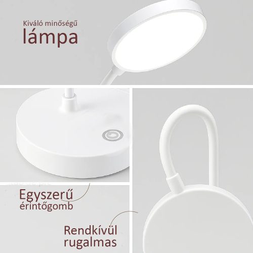 Újratölthető LED asztali lámpa 3 fényerőszinttel
