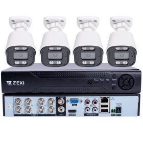   4 kamerás 5MP 2.8mm AHD KÜLTÉRRI / BELTÉRI fémházas biztonsági kamera rendszer, OSD menüvel, 30m IR