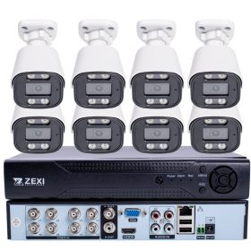    8 kamerás 5MP 2.8mm AHD KÜLTÉRRI / BELTÉRI fémházas biztonsági kamera rendszer, OSD menüvel, 30m IR