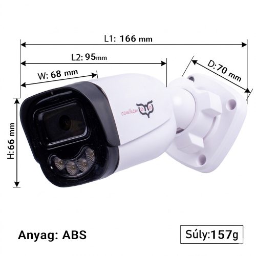Oowlkam 4 Kamerás 5MP (2.8mm) AHD/TVI/CVI/CVBS Biztonsági Kamerarendszer Smart Starlight Technológiával