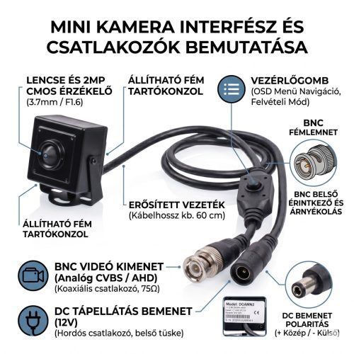 1080P HD AHD TVI CVI CVBS mini biztonsági CCTV kamera 4 az 1-ben