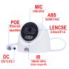 3 megapixeles, 2.8 mm-es objektívvel szerelt IP-alapú PoE Turret, beltéri használatra, színes éjszakai látással, mikrofonnal
