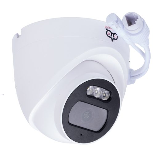 3 megapixeles, 2.8 mm-es objektívvel szerelt IP-alapú PoE Turret, beltéri használatra, színes éjszakai látással, mikrofonnal