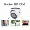 Oowlkam 5MP 2.8mm IP POE Turret kamera hibrid IR, mikrofonos, fehér szín