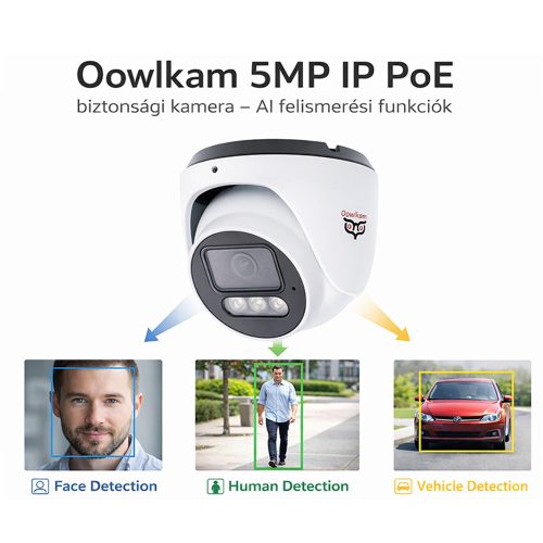 Oowlkam 5MP 2.8mm IP POE Turret kamera hibrid IR, mikrofonos, fehér szín