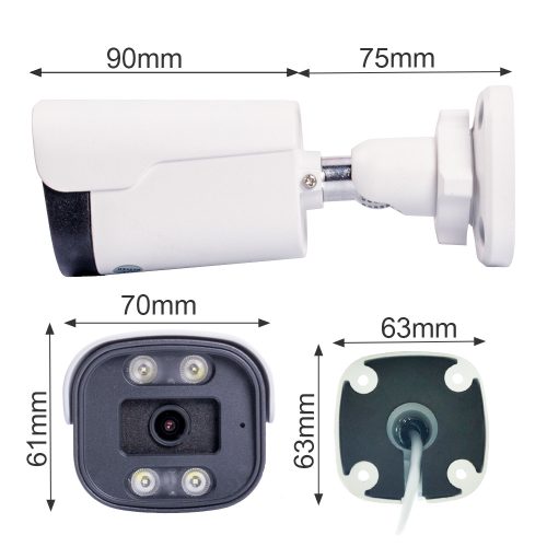 5MP 2,8mm UHD kültéri Bullet PoE IP megfigyelő kamera (Xmeye) szines éjszakai látással, hanggal és mesterséges intelligenciával, arcfelismeréssel és Onvif 