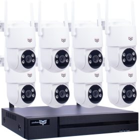   Oowlkam 8 kamerás, forgatható, 5MP WiFi IP kamerarendszer – kültéri/beltéri, kétirányú hanggal, hibrid színes éjjellátással