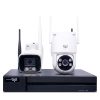 Oowlkam 5MP WiFi IP Kameraszett – 1 PTZ + 1 Fix Kültéri/Beltéri Kamera, kétirányú hanggal, hibrid színes éjjellátással