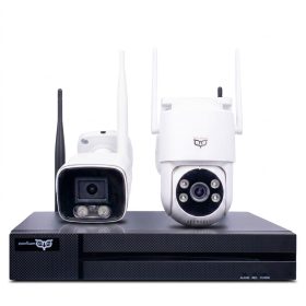   Oowlkam 5MP WiFi IP Kameraszett – 1 PTZ + 1 Fix Kültéri/Beltéri Kamera, kétirányú hanggal, hibrid színes éjjellátással
