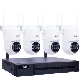   Oowlkam 4 kamerás, forgatható, 5MP WiFi IP kamerarendszer – kültéri/beltéri, kétirányú hanggal, hibrid színes éjjellátással