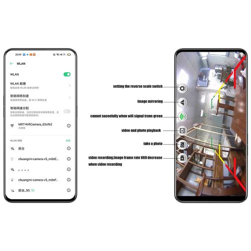 WIFI-s Vezeték nélküli európai rendszámtábla-keretkamera 170 fokos autós tolatókamera parkoló és tolatókamera