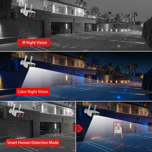  HD 4MP 180°-os kétlencsés ultraszéles látószögű WiFI biztonsági kamera