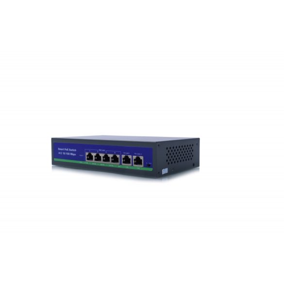4 portos 10 / 100Mbps PoE kapcsoló VLAN nagy távolságú 250 m-es IP-kamera hálózati adatátvitelhez OEM ODM 