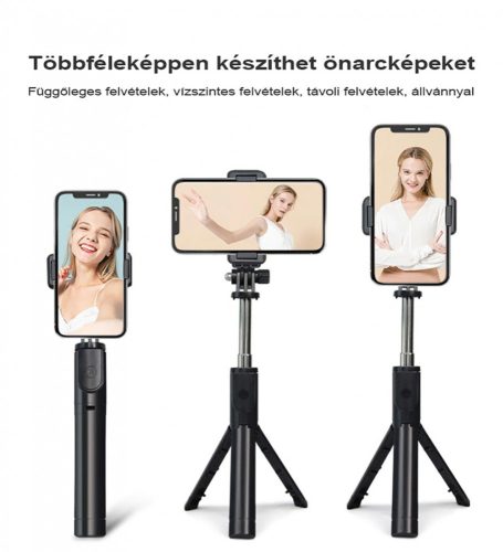 Vezeték nélküli többfunkciós szelfi bot, Bluetooth, távirányító, 3 az 1-ben, összecsukható állvánnyal, univerzális, okostelefonhoz