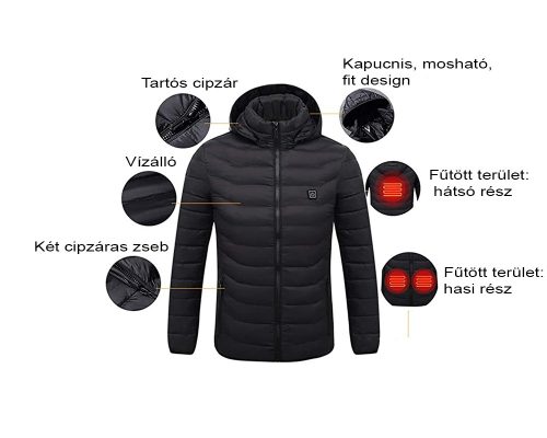 FÉRFI FŰTHETŐ KAPUCNIS DZSEKI