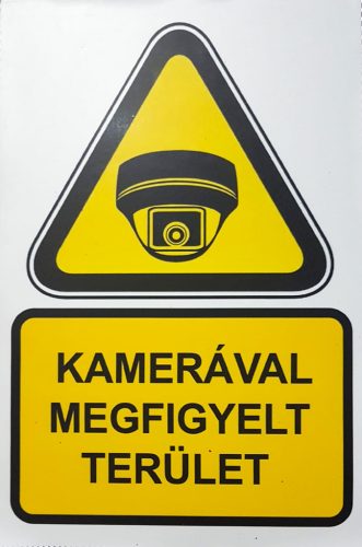 Kamerával megfigyelt terület matrica 14,5X21,9cm