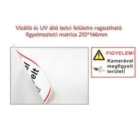   Kamerával megfigyelt terület matrica belső felületre ragasztható