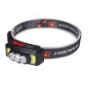 Szenzoros fejlámpa 4 üzemmódú, C típusú USB újratölthető fejlámpa, XPE LED piros fényű, COB kültéri horgászfejlámpa, vízálló fejlámpa