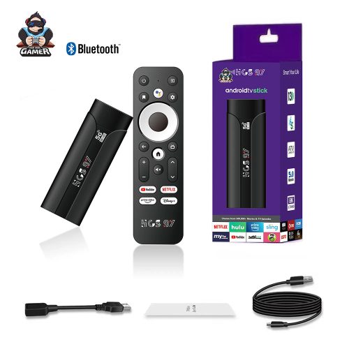 KIFUTÓ TERMÉK HCS97 Amlogic TV stick 8k dekodolás, 2gb RAM, 16gb tárhely Android 14, Bluetooth v4.0+, mikrofonos távirányító, hordozható médialejátszó TV stick, 1080P-60Hz