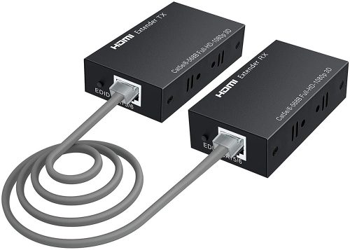60M HDMI Extender 1080P /3D HDMI adó vevő Cat5/Cat6 RJ45 Ethernet konverteren keresztül 