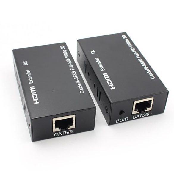 HDMI 1080P és 3D hosszabbító egyetlen hálózati kábelen keresztül, 60 m