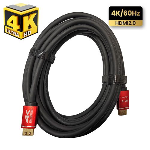 5m-es NAGY SEBESSÉGŰ HDMI-KÁBEL 2.0V, 4K-60HZ, ARANYOZOTT APA-APA CSATLAKOZÓ