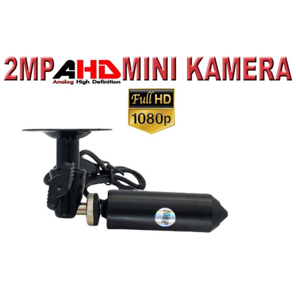 AHD 1080P Mini otthoni térfigyelő kamera | BNC koaxiális, kicsi, fekete, fém,  3.7 mm lencsével