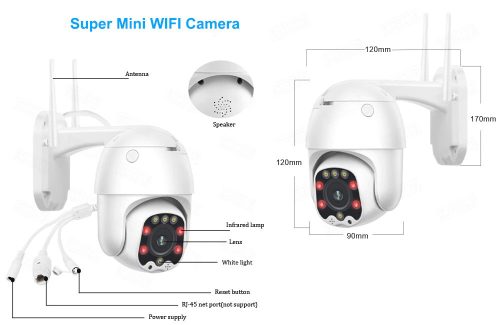 4G SIM kártyás 5MP PTZ IP kamera, 4X ZOOM kültéri, Kétirányú hanggal,  P2P, IR / színes éjszakai látás