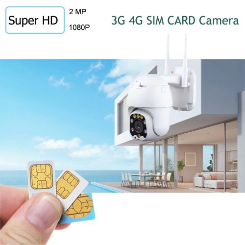 4G SIM kártyás 1080P HD forgatható IP kamera, kültéri, Kétirányú hanggal, P2P, IR 30m, éjszakai színes látás