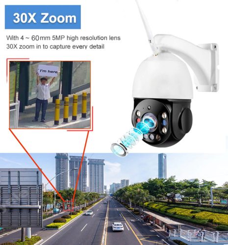 4G SIM KÁRTYÁS 5MP 30X OPTIKAI ZOOM, 150M INFRA, KÉTIRÁNYU HANG