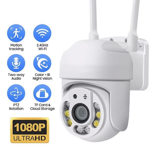 2MP WiFi intelligens kültéri videómegfigyelő PTZ kamera iCsee APP