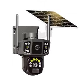   6MP WIFI-s Napelemes Dupla lencsés hármas képernyős Színes éjjellátó, Kétirányú hang, V380 Pro APP