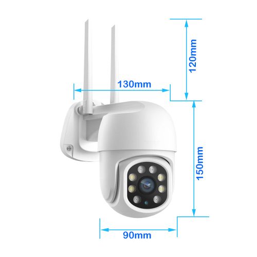 4 Kültéri Wifi forgatható megfigyelő kamera rendszer 3MP, 8 csatornás ONVIF NVR, színes éjszakai látás, H.265+