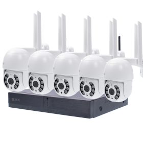   5 Kamerás Kültéri Wifi forgatható megfigyelő rendszer 3MP, 8 csatornás ONVIF NVR, színes éjszakai látás, H.265+