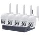 5 Kamerás Kültéri Wifi forgatható megfigyelő rendszer 3MP, 8 csatornás ONVIF NVR, színes éjszakai látás, H.265+