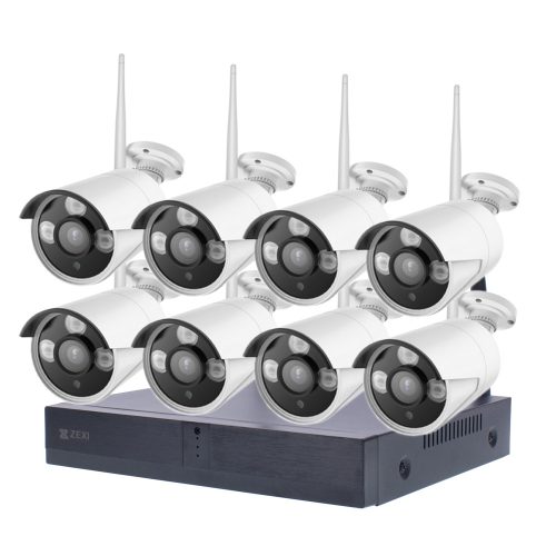 8 KAMERÁS VEZETÉK NÉLKÜLI, IP KAMERA RENDSZER SZETT 3MP FULL HD, AI, H.265,