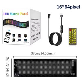  16*64 LED mátrix Pixel panel USB 5V rugalmas fény RGB minta graffiti görgető szöveg animáció kijelző autósbolt alkalmazás vezérlés