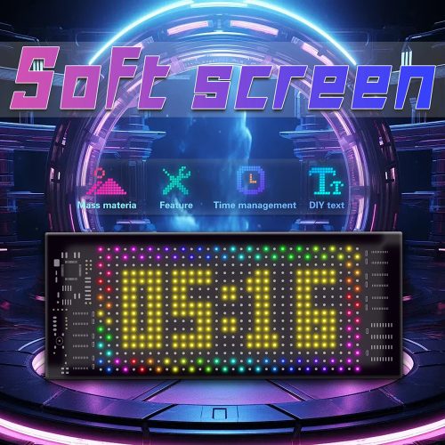 20*64 LED mátrix Pixel panel USB 5V rugalmas fény RGB minta graffiti görgető szöveg animáció kijelző autósbolt alkalmazás vezérlés