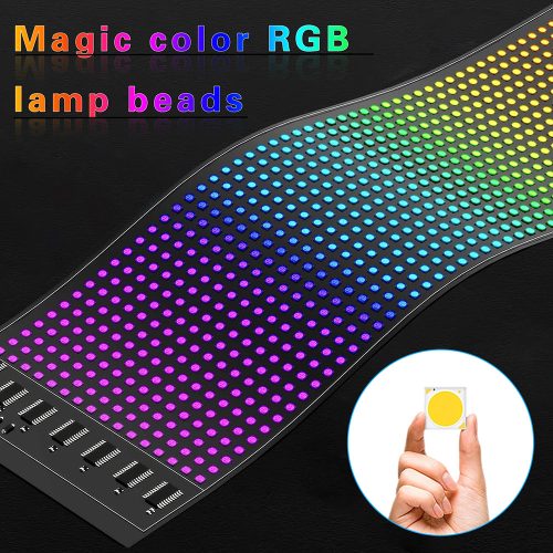 20*64 LED mátrix Pixel panel USB 5V rugalmas fény RGB minta graffiti görgető szöveg animáció kijelző autósbolt alkalmazás vezérlés