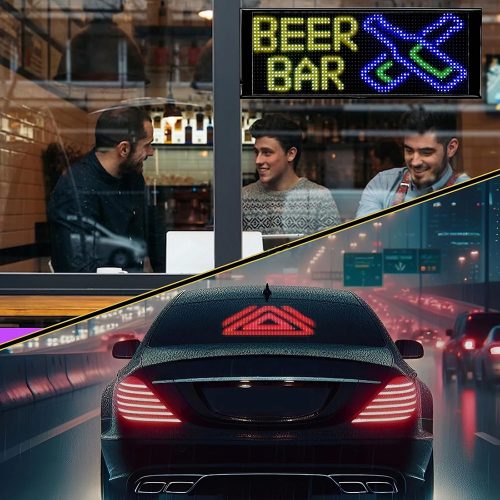 24*48 pixel merev LED Matrix fénypanel programozható görgethető képernyő, Bluetooth, alkalmazásvezérlés, 28x12cm