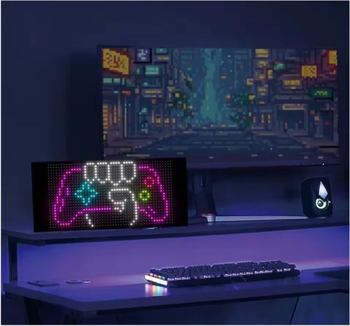 24*48 pixel merev LED Matrix fénypanel programozható görgethető képernyő, Bluetooth, alkalmazásvezérlés, 28x12cm