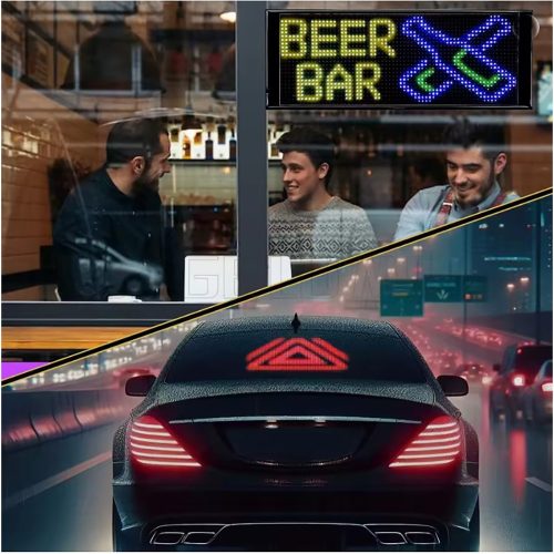 32*96 Kétsoros kijelző LED mátrix Pixel rugalmas panel, görgető szöveg, animáció, alkalmazás vezérlés